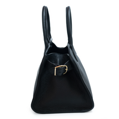 Чорна сумка шкіряна PEGGY 06244