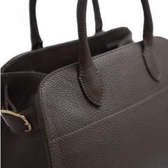 Темно-коричнева сумка шкіряна PEGGY 06244