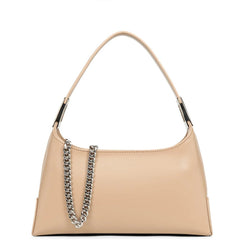 Бежева сумка-багет з цепочкою шкіряна 433-30-BEIGEFONCE